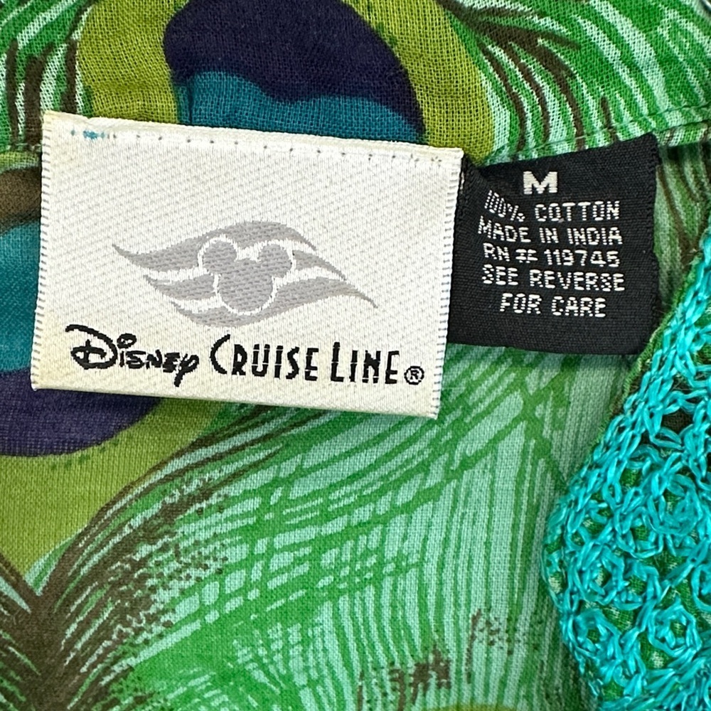 Disney Cruise Line Fantasy Peacock Print Kaftan Cover Up Tunic M - Picture 2 of 6